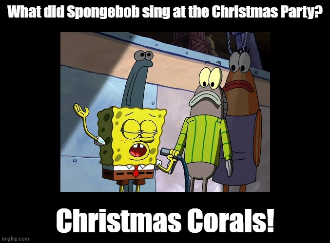 spongebob at the christmas party
