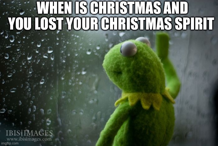 I can’t find my Christmas spirit:( | WHEN IS CHRISTMAS AND YOU LOST YOUR CHRISTMAS SPIRIT | image tagged in kermit window | made w/ Imgflip meme maker