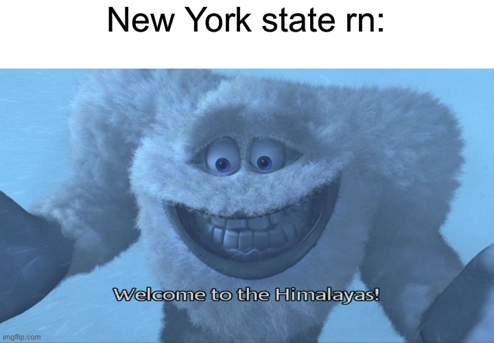 it’s so freakin cold here man |  New York state rn: | image tagged in welcome to the himalayas,christmas,cold,freezing cold | made w/ Imgflip meme maker