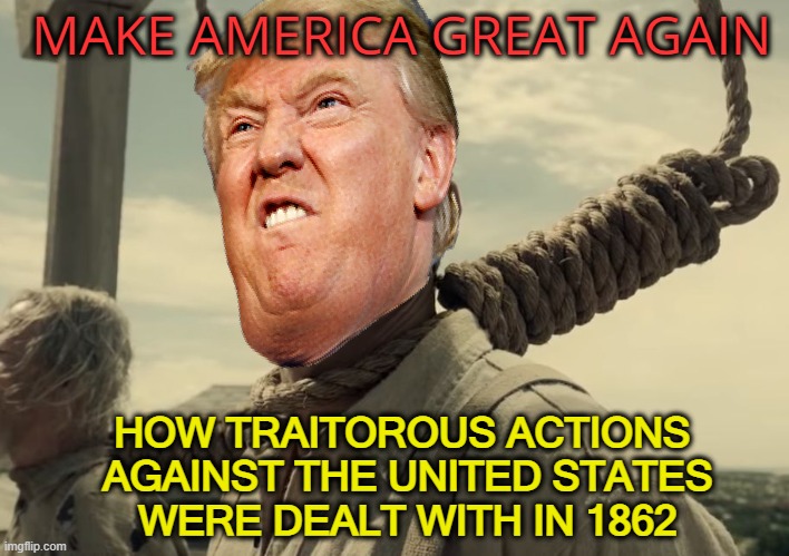 snake oil salesman circa 1862 | MAKE AMERICA GREAT AGAIN; HOW TRAITOROUS ACTIONS
 AGAINST THE UNITED STATES

 WERE DEALT WITH IN 1862 | image tagged in donald trump,maga,political memes,funny memes,justice | made w/ Imgflip meme maker