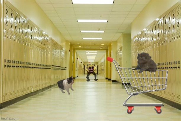 High school hallway  | image tagged in high school hallway | made w/ Imgflip meme maker