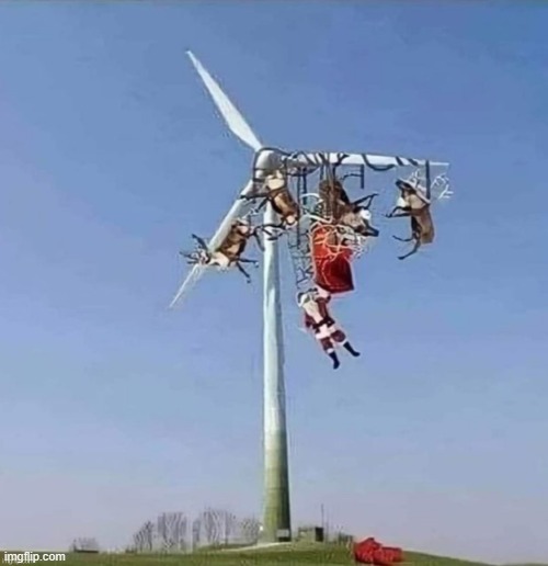 meme by Brad santa on a windmill | image tagged in santa | made w/ Imgflip meme maker