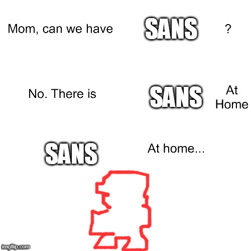 Mom can we have | SANS; SANS; SANS | image tagged in mom can we have | made w/ Imgflip meme maker