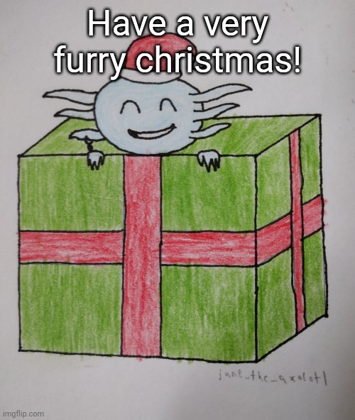 I probably won't be able to post tomorrow, but for now, have a very furry Christmas! | Have a very furry christmas! | image tagged in furry,christmas | made w/ Imgflip meme maker