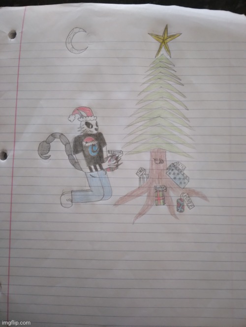 Merry Christmas everyone! (Art by me) | image tagged in art,drawing,furry art | made w/ Imgflip meme maker