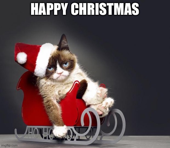 Grumpy Cat Christmas HD | HAPPY CHRISTMAS | image tagged in grumpy cat christmas hd | made w/ Imgflip meme maker