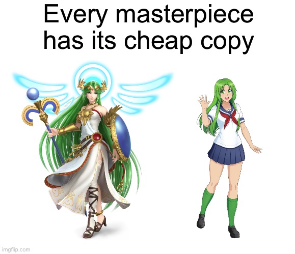 Comparing YanSim characters to Smash characters part 1 | Every masterpiece has its cheap copy | made w/ Imgflip meme maker