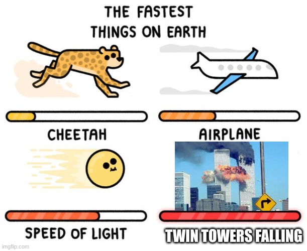 it all happened so fast | TWIN TOWERS FALLING | image tagged in fastest thing possible | made w/ Imgflip meme maker