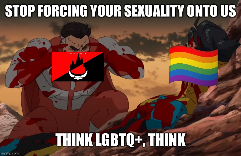 Think Mark, Think | STOP FORCING YOUR SEXUALITY ONTO US; THINK LGBTQ+, THINK | image tagged in think mark think | made w/ Imgflip meme maker