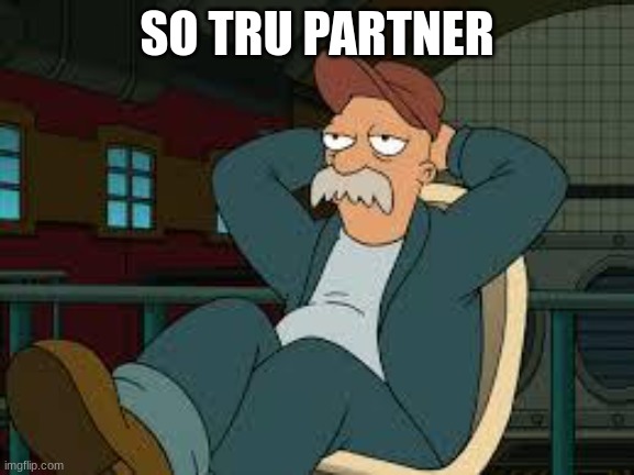 yep futurama | SO TRU PARTNER | image tagged in yep futurama | made w/ Imgflip meme maker