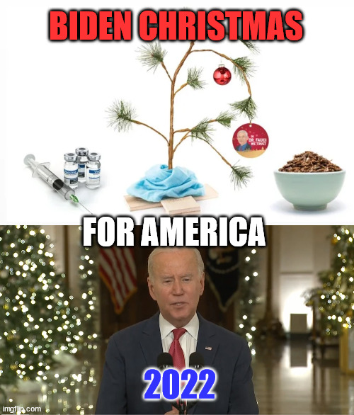 What Biden wishes on Americans this Christmas | BIDEN CHRISTMAS; FOR AMERICA; 2022 | image tagged in dementia,joe biden,christmas,wish | made w/ Imgflip meme maker