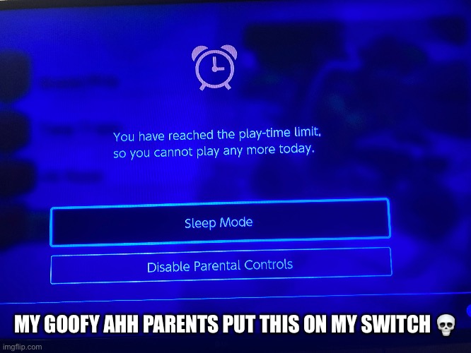 rip | MY GOOFY AHH PARENTS PUT THIS ON MY SWITCH 💀 | made w/ Imgflip meme maker