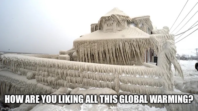 HOW ARE YOU LIKING ALL THIS GLOBAL WARMING? | image tagged in cold | made w/ Imgflip meme maker