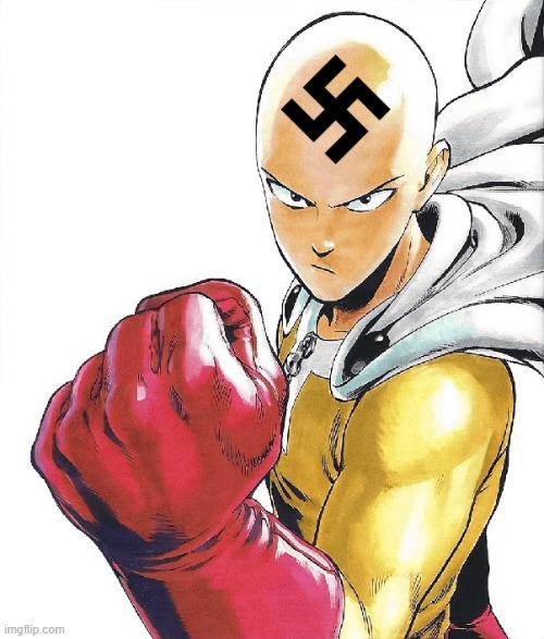 Nazi saitama | image tagged in one punch man,saitama - one punch man anime,funny,funny memes,nazi,memes | made w/ Imgflip meme maker