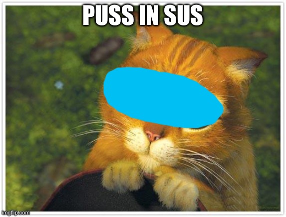 Shrek Cat Meme | PUSS IN SUS | image tagged in memes,shrek cat,puss in boots,among us | made w/ Imgflip meme maker