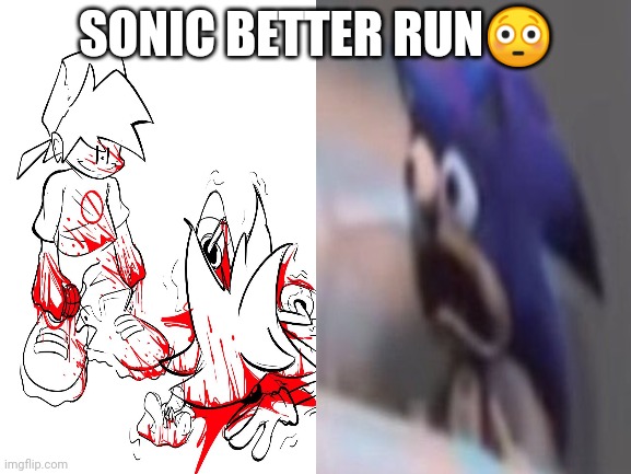 OH LORD | SONIC BETTER RUN😳 | image tagged in sonic the hedgehog,friday night funkin | made w/ Imgflip meme maker