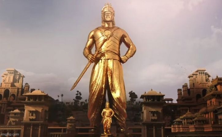 bahubali statue scene | image tagged in bahubali statue scene | made w/ Imgflip meme maker