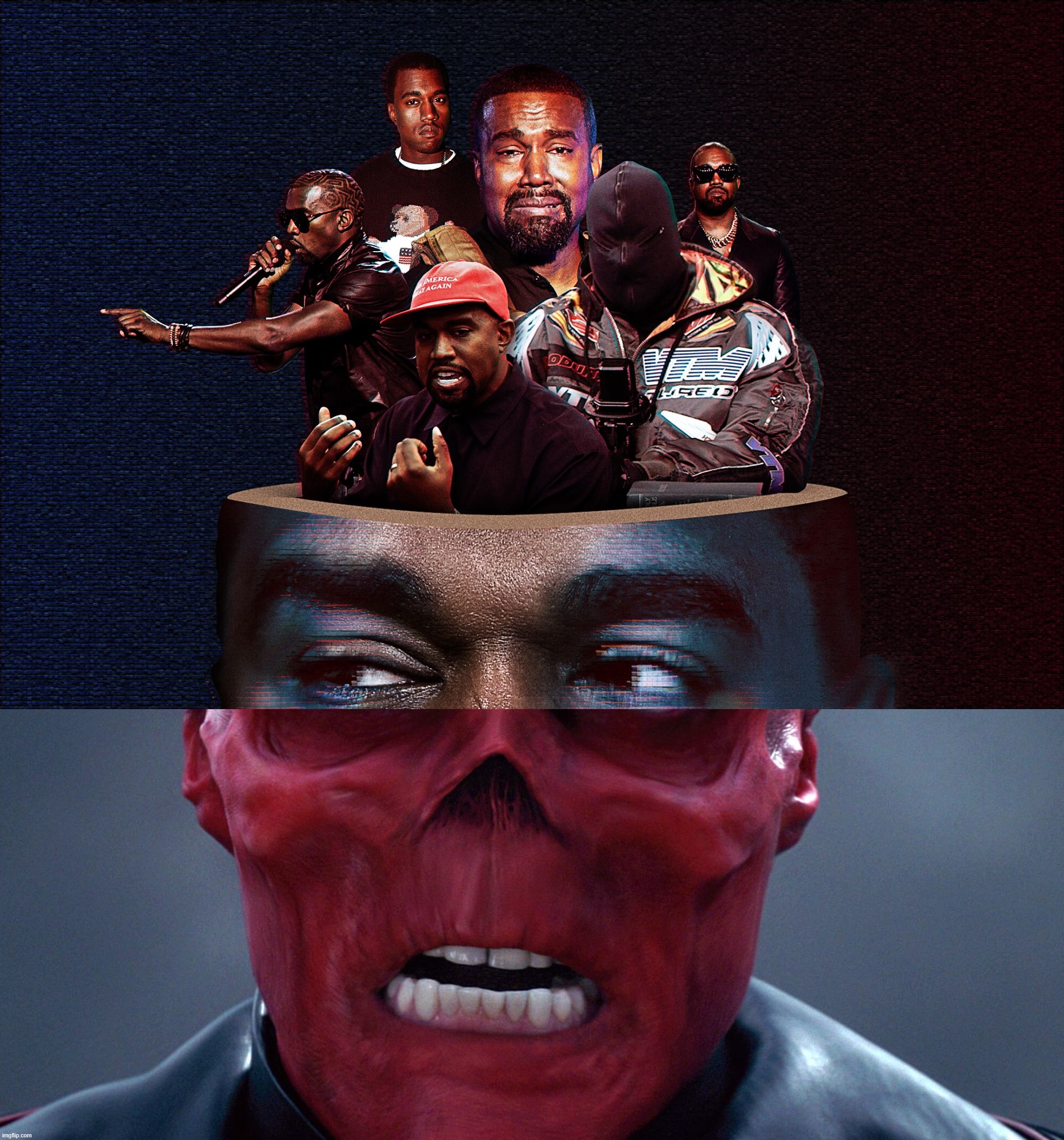 NUMBSKULL | image tagged in red skull,numbskull,nazi clown,nazis everywhere,kanye west lol,i did nazi that coming | made w/ Imgflip meme maker