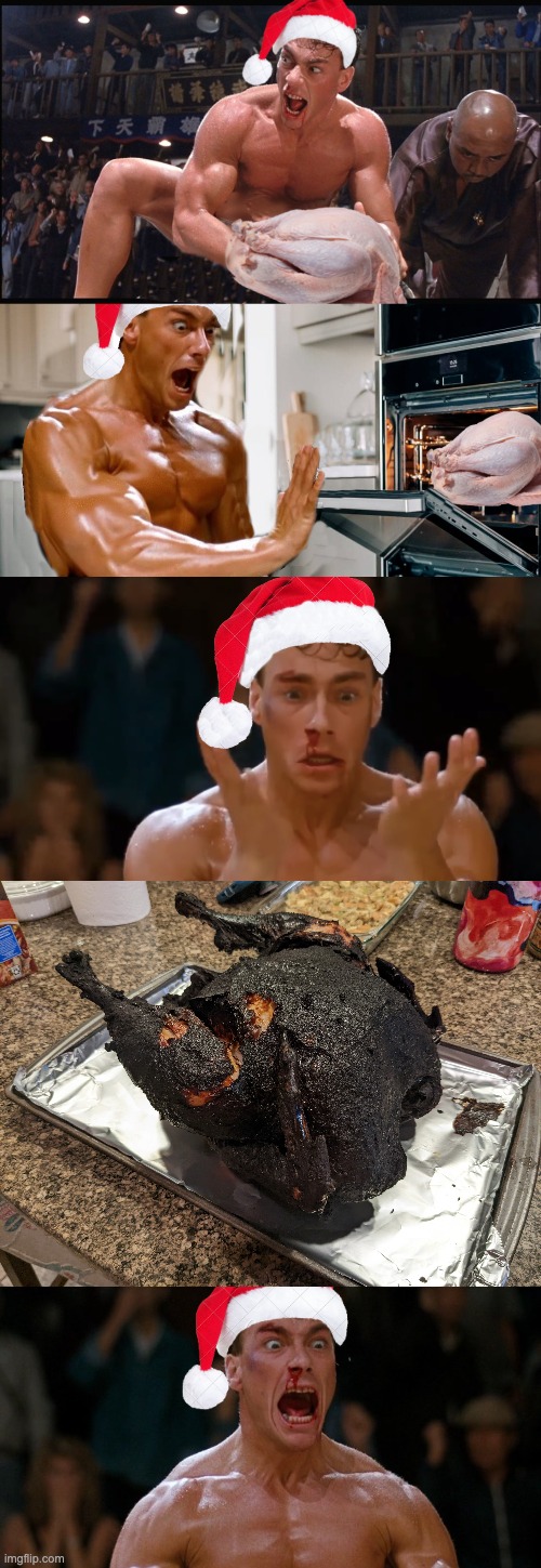 van damme xmas | image tagged in christmas,turkey,van damme | made w/ Imgflip meme maker