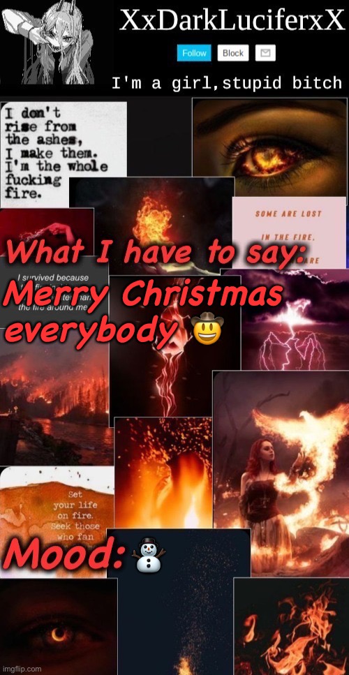 Dark Lucifer Announcement temp | Merry Christmas everybody 🤠; ⛄️ | image tagged in dark lucifer announcement temp | made w/ Imgflip meme maker