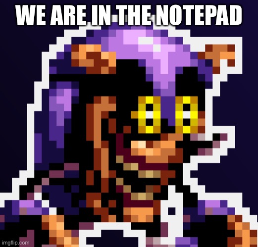Mighty.zip | WE ARE IN THE NOTEPAD | image tagged in mighty zip | made w/ Imgflip meme maker