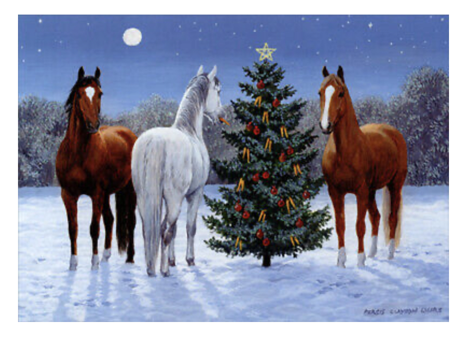 Christmas Horses Blank Meme Template