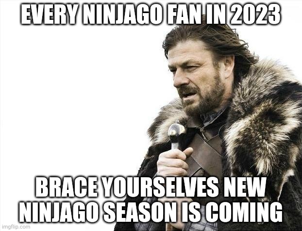 Brace Yourselves X is Coming | EVERY NINJAGO FAN IN 2023; BRACE YOURSELVES NEW NINJAGO SEASON IS COMING | image tagged in memes,brace yourselves x is coming | made w/ Imgflip meme maker