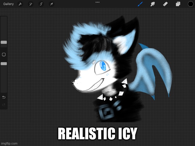 Merry Christmas! Here’s a realistic Icy for yall :3 | REALISTIC ICY | image tagged in wolf,dragons,drawings,fantasy painting | made w/ Imgflip meme maker