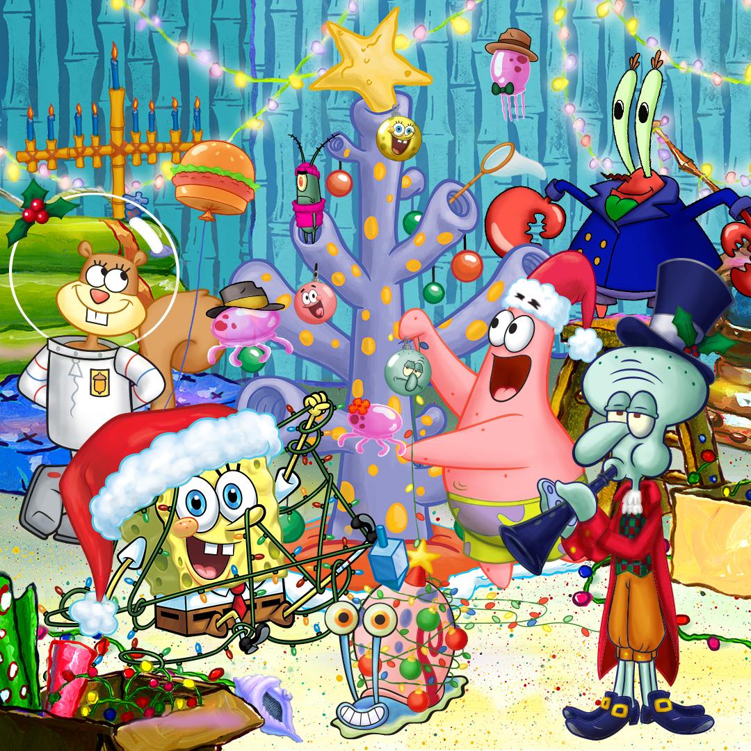 SpongeBob happy holidays Blank Meme Template