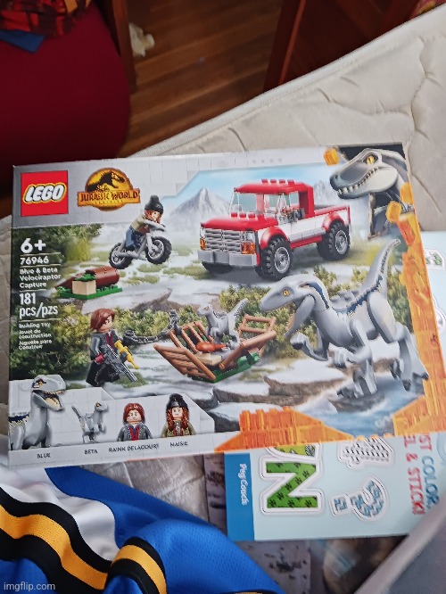 I got this for Christmas!!!! | image tagged in lego,jurassic world dominion,blue,beta | made w/ Imgflip meme maker