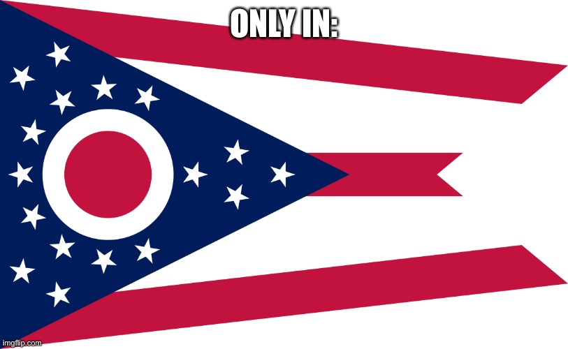 ohio flag | ONLY IN: | image tagged in ohio flag | made w/ Imgflip meme maker