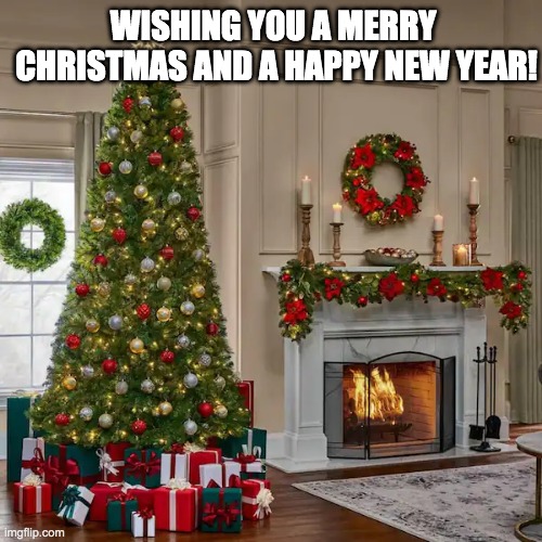 :))) | WISHING YOU A MERRY  CHRISTMAS AND A HAPPY NEW YEAR! | image tagged in christmas,new year,meme,tree,wishes | made w/ Imgflip meme maker