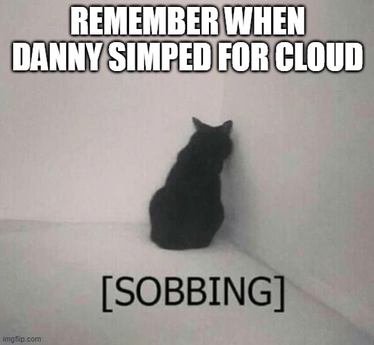 Sobbing cat | REMEMBER WHEN DANNY SIMPED FOR CLOUD | image tagged in sobbing cat | made w/ Imgflip meme maker