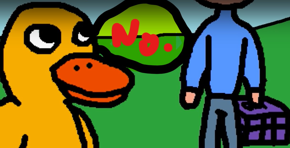 duck says no Blank Meme Template