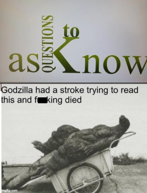 image tagged in godzilla,memes,godzilla had a stroke trying to read this and fricking died,fun,funny,wtf | made w/ Imgflip meme maker