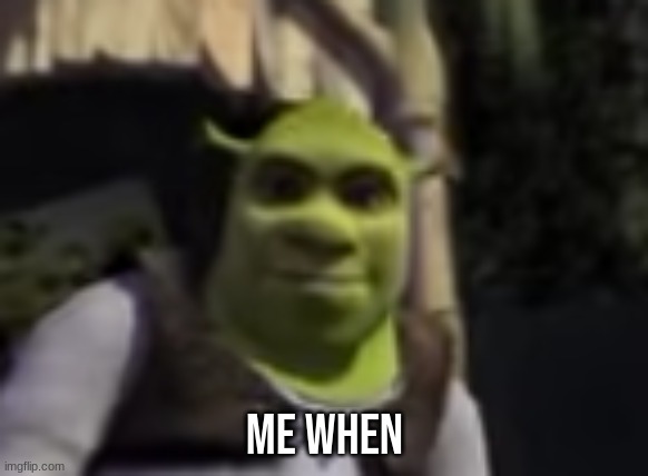 shrok | ME WHEN | image tagged in shrok | made w/ Imgflip meme maker