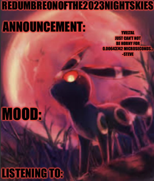 Red umbreon announcement Jan-Feb 2023 Blank Meme Template