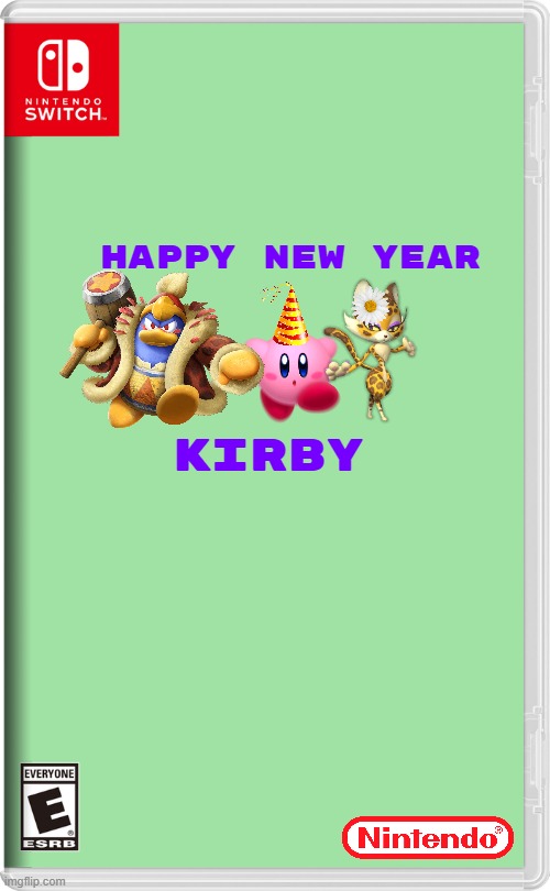 if nintendo made new year's related games | HAPPY NEW YEAR; KIRBY | image tagged in nintendo switch,kirby,new years,fake | made w/ Imgflip meme maker