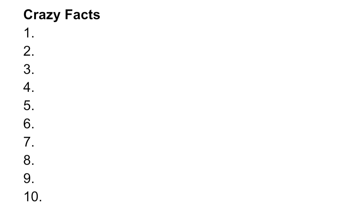 Crazy Facts Blank Meme Template