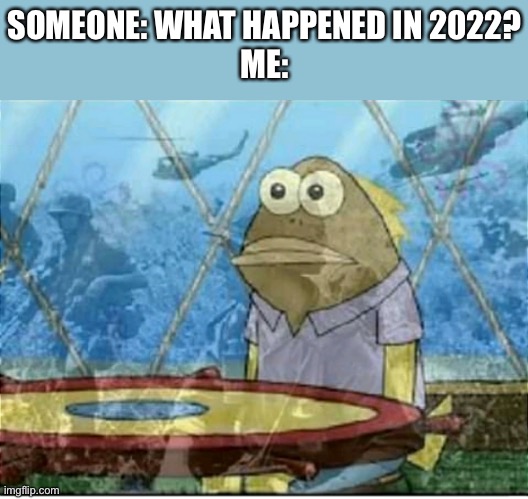 Flashbacks | SOMEONE: WHAT HAPPENED IN 2022?
ME: | image tagged in flashbacks,memes,2022,fun,funny,ptsd | made w/ Imgflip meme maker
