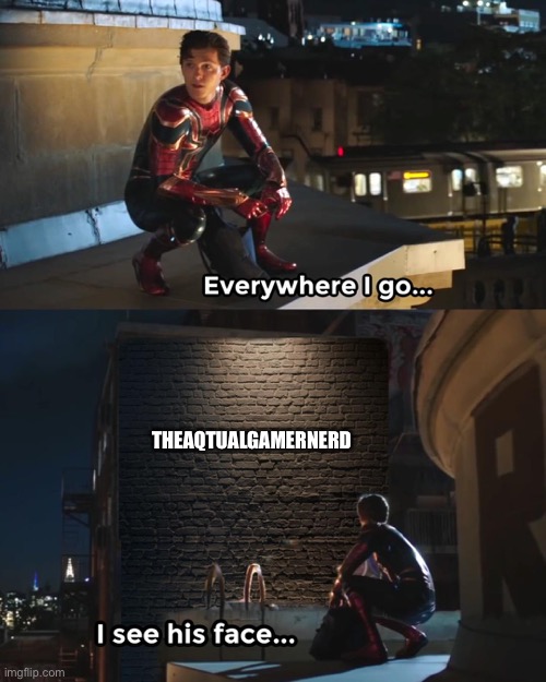 Everywhere I Go Spider-Man | THEAQTUALGAMERNERD | image tagged in everywhere i go spider-man | made w/ Imgflip meme maker