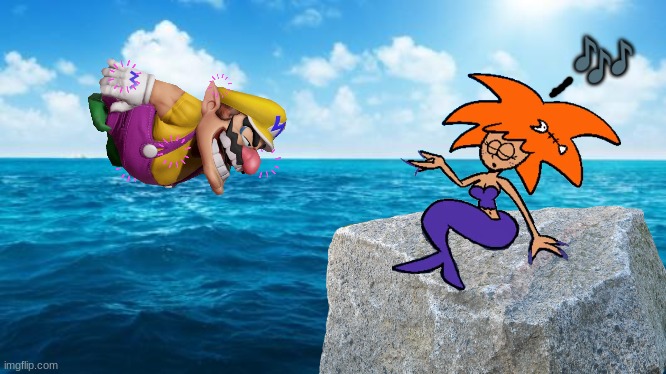 Wario dies after Brooke lures him into her trap.mp3 |  🎶 | image tagged in wario,wario dies,mermaid,pike's lagoon,cryptid | made w/ Imgflip meme maker