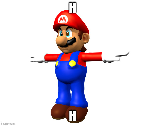 mario 64 | H H | image tagged in mario 64 | made w/ Imgflip meme maker