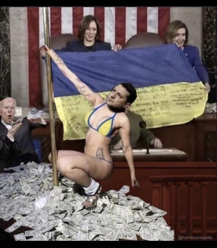 Zelensky stripper pole Blank Meme Template