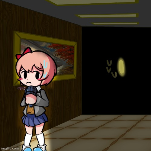 Sayori is spooked bc of Shattered. | made w/ Imgflip meme maker