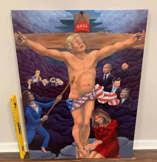 High Quality Donald Trump crucified Blank Meme Template