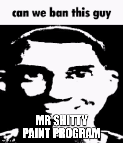 Can we ban this guy | MR SHITTY PAINT PROGRAM | image tagged in can we ban this guy | made w/ Imgflip meme maker