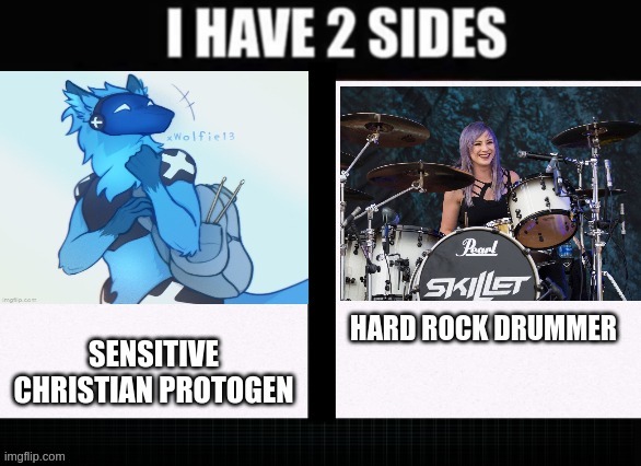 No that's not me on the right that's Jen Ledger of Skillet (Art by xWolfie13) | made w/ Imgflip meme maker
