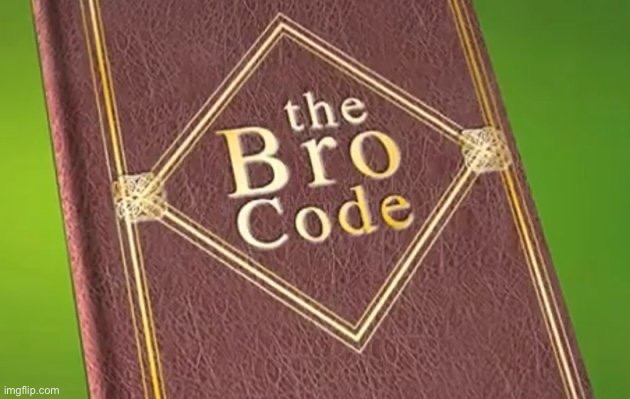 Bro code | image tagged in bro code | made w/ Imgflip meme maker