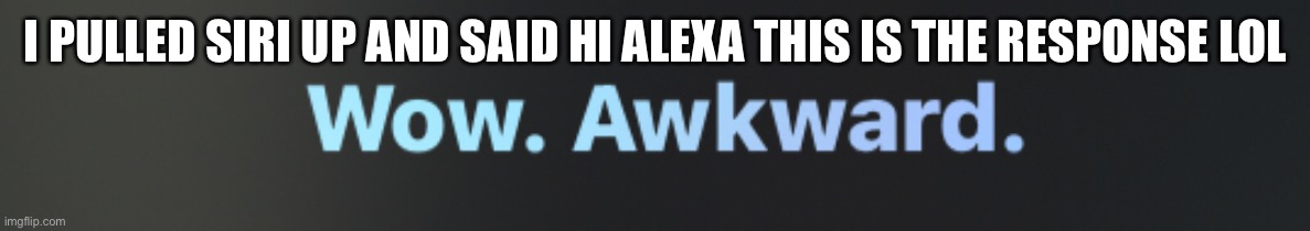 Awkward… | I PULLED SIRI UP AND SAID HI ALEXA THIS IS THE RESPONSE LOL | made w/ Imgflip meme maker